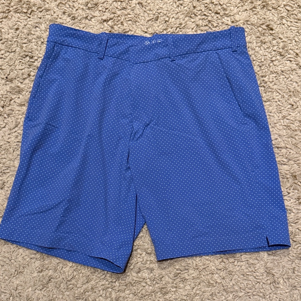 Polo Golf Ralph Lauren Men’s Periwinkle Blue White Polka Dot Shorts 34